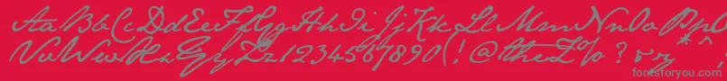 Janeausten Font – Gray Fonts on Red Background