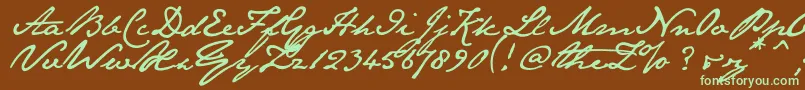 Janeausten-Schriftart – Grüne Schriften auf braunem Hintergrund