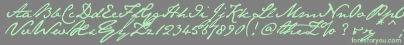 Janeausten Font – Green Fonts on Gray Background