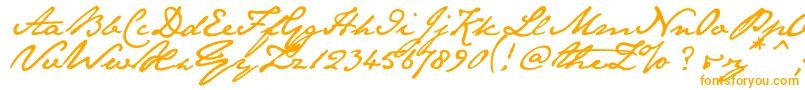 Janeausten-Schriftart – Orangefarbene Schriften auf weißem Hintergrund