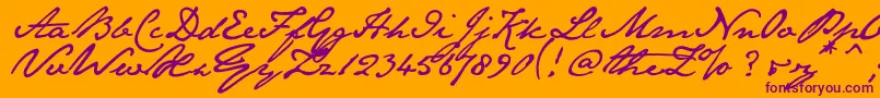 Janeausten Font – Purple Fonts on Orange Background