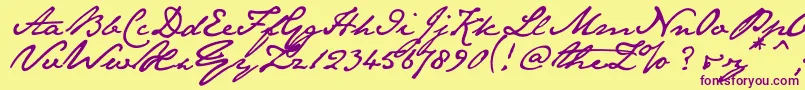 Janeausten Font – Purple Fonts on Yellow Background