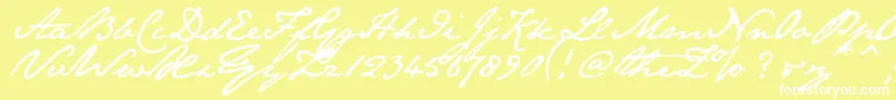 Janeausten-Schriftart – Weiße Schriften auf gelbem Hintergrund