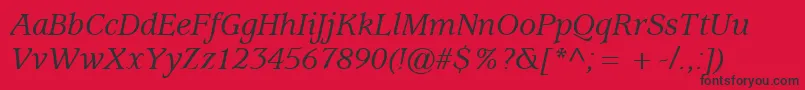 ExpositionMediumSsiMediumItalic Font – Black Fonts on Red Background