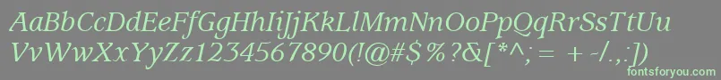 ExpositionMediumSsiMediumItalic Font – Green Fonts on Gray Background