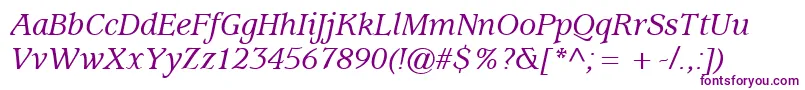 ExpositionMediumSsiMediumItalic Font – Purple Fonts on White Background