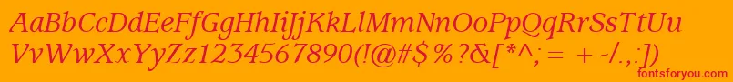 フォントExpositionMediumSsiMediumItalic – オレンジの背景に赤い文字