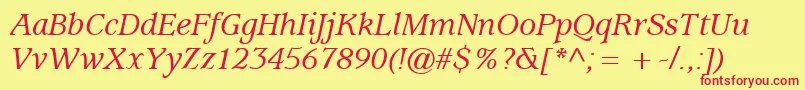 fuente ExpositionMediumSsiMediumItalic – Fuentes Rojas Sobre Fondo Amarillo