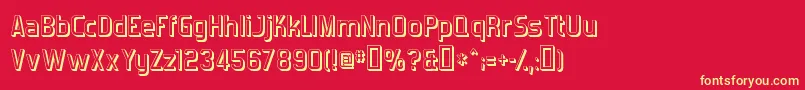 ForgottenFuturistShadow Font – Yellow Fonts on Red Background