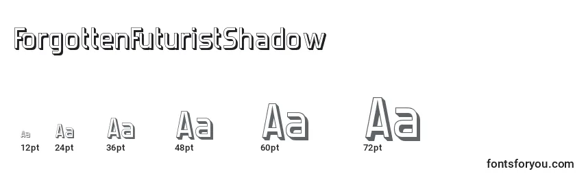 ForgottenFuturistShadow Font Sizes