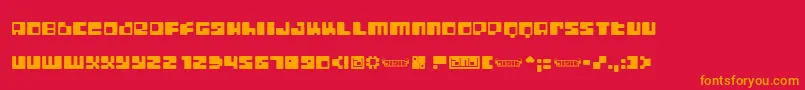 Więcej informacji o czcionce DigitLofi Czcionka DigitLofi – pomarańczowe czcionki na czerwonym tle