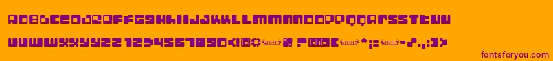 DigitLofi Font – Purple Fonts on Orange Background