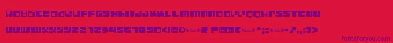 フォントDigitLofi – 赤い背景に紫のフォント