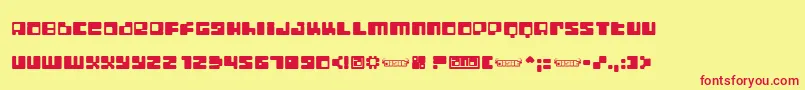 DigitLofi Font – Red Fonts on Yellow Background