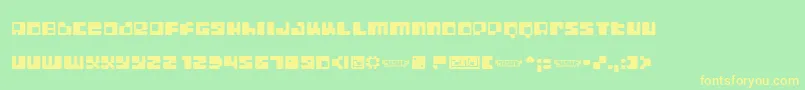 Fonte DigitLofi – fontes amarelas em um fundo verde