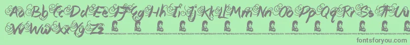 Шрифт QueenieBeebie – серые шрифты на зелёном фоне