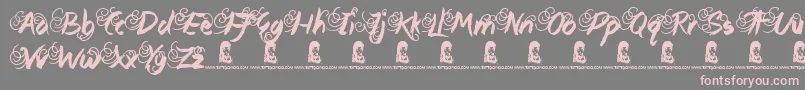 QueenieBeebie-Schriftart – Rosa Schriften auf grauem Hintergrund