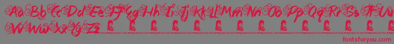 QueenieBeebie Font – Red Fonts on Gray Background