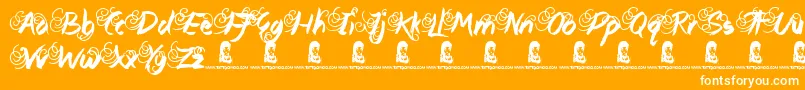 QueenieBeebie Font – White Fonts on Orange Background