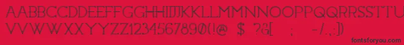 フォントConstrocktion – 赤い背景に黒い文字