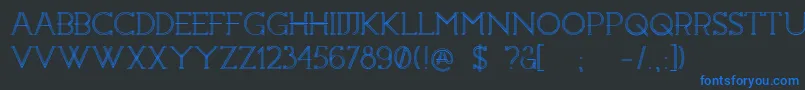 フォントConstrocktion – 黒い背景に青い文字