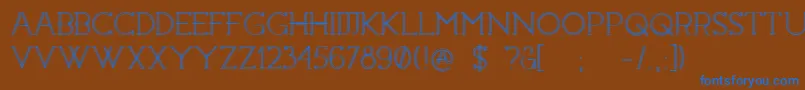 フォントConstrocktion – 茶色の背景に青い文字