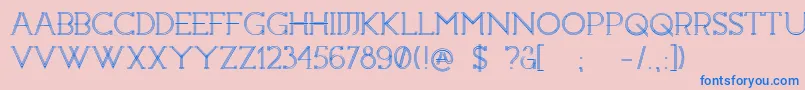 Constrocktion-fontti – siniset fontit vaaleanpunaisella taustalla