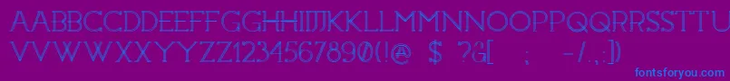 フォントConstrocktion – 紫色の背景に青い文字