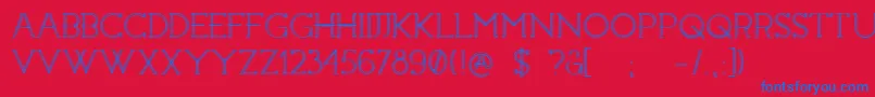 フォントConstrocktion – 赤い背景に青い文字