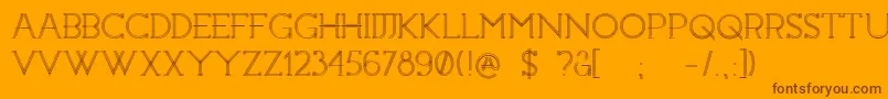 Constrocktion-fontti – ruskeat fontit oranssilla taustalla