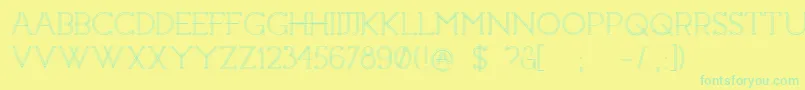 フォントConstrocktion – 黄色い背景に緑の文字