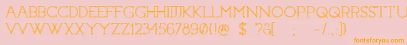 Constrocktion-fontti – oranssit fontit vaaleanpunaisella taustalla