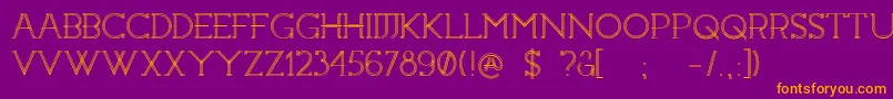 Constrocktion-Schriftart – Orangefarbene Schriften auf violettem Hintergrund