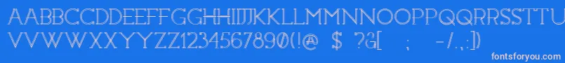 フォントConstrocktion – ピンクの文字、青い背景