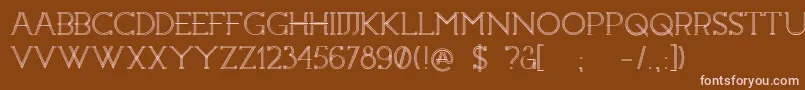 Constrocktion-fontti – vaaleanpunaiset fontit ruskealla taustalla
