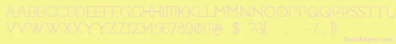 Constrocktion-fontti – vaaleanpunaiset fontit keltaisella taustalla