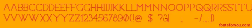 フォントConstrocktion – オレンジの背景に赤い文字