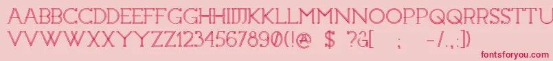 フォントConstrocktion – ピンクの背景に赤い文字
