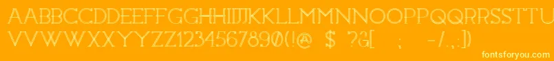 フォントConstrocktion – オレンジの背景に黄色の文字