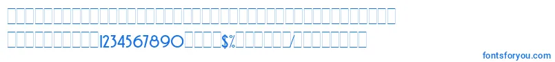 フォントAvenidaAltsLetPlain.1.0 – 白い背景に青い文字