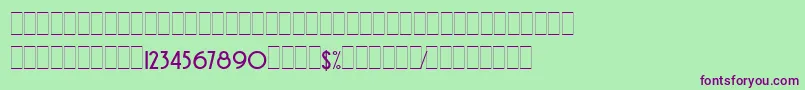Шрифт AvenidaAltsLetPlain.1.0 – фиолетовые шрифты на зелёном фоне