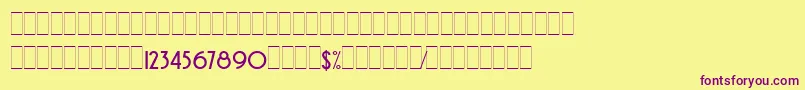 Шрифт AvenidaAltsLetPlain.1.0 – фиолетовые шрифты на жёлтом фоне
