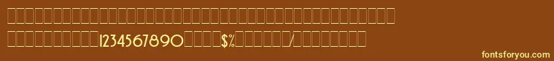 フォントAvenidaAltsLetPlain.1.0 – 黄色のフォント、茶色の背景