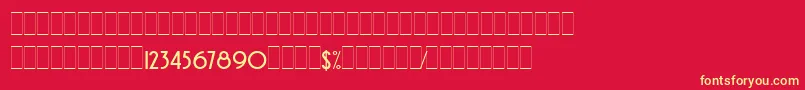 AvenidaAltsLetPlain.1.0-fontti – keltaiset fontit punaisella taustalla