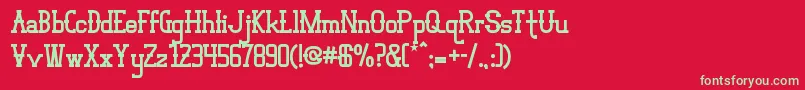 VloderstoneBlack2-Schriftart – Grüne Schriften auf rotem Hintergrund