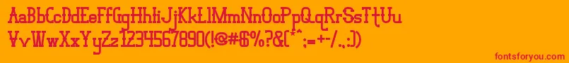 フォントVloderstoneBlack2 – オレンジの背景に赤い文字