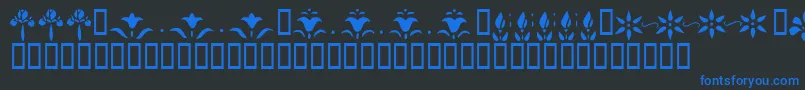 Шрифт KrFleurFlairLines – синие шрифты на чёрном фоне