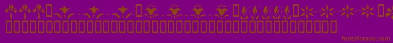 KrFleurFlairLines-fontti – ruskeat fontit violetilla taustalla