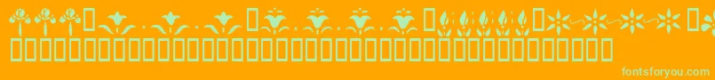 Czcionka KrFleurFlairLines – zielone czcionki na pomarańczowym tle