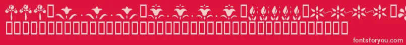 KrFleurFlairLines Font – Pink Fonts on Red Background